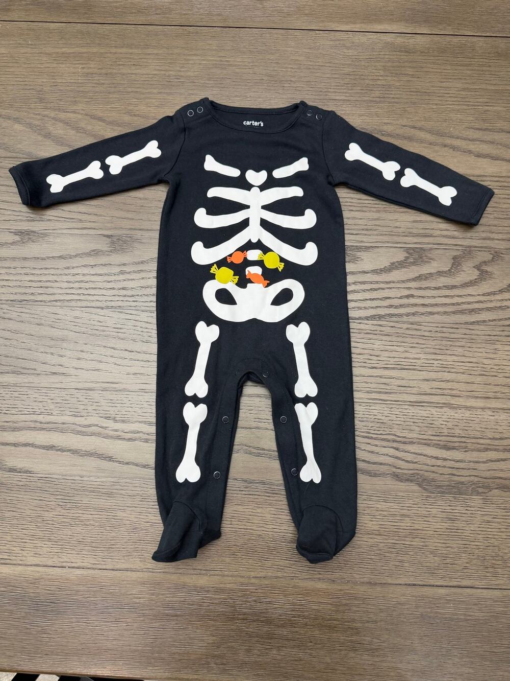 NWOT Carter’s Just One You Baby Halloween Skeleton Candy Footed Sleeper 9M